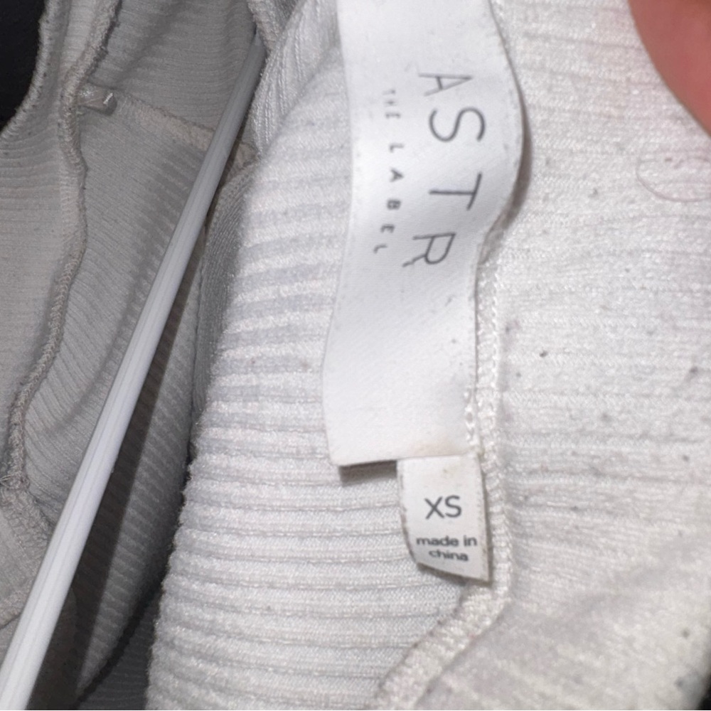 Astr White Ribbed Bodysuit - Picture 2 of 2